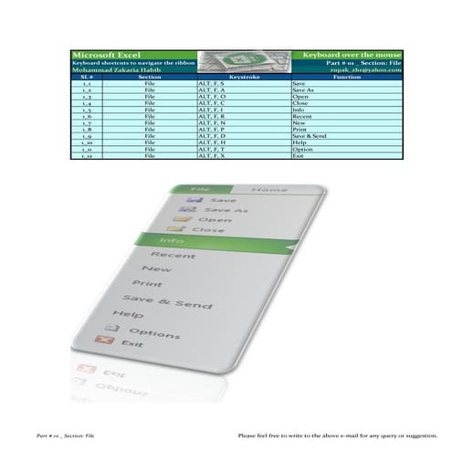 Microsoft Excel: Keyboard over the mouse