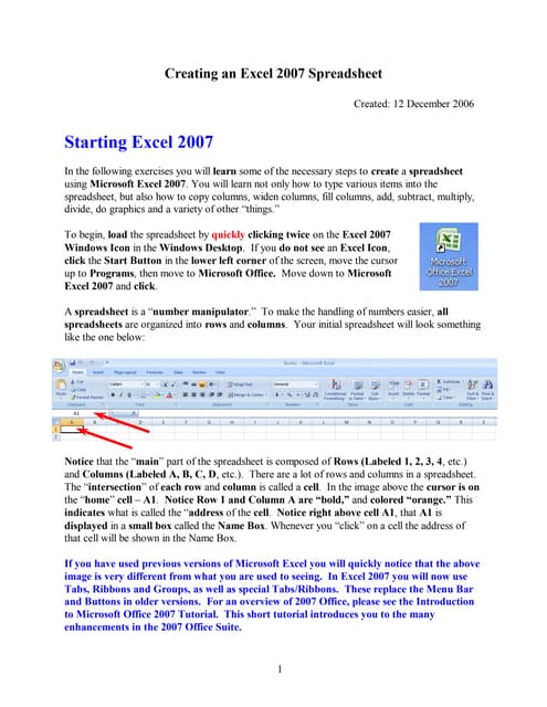 Excel 2007 tut