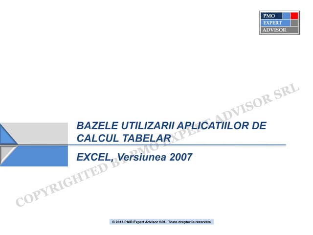 Excel 2007 tutorial basic