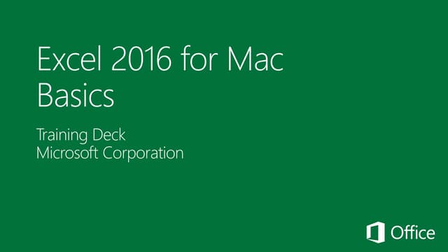 Excel 2016 for macOS basics