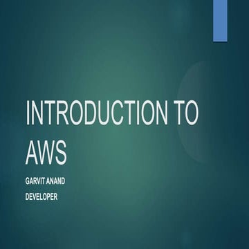 Introduction to Amazon Web Services (AWS)