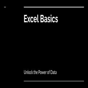 Learning Excel Basics and How to Effective Structure Data