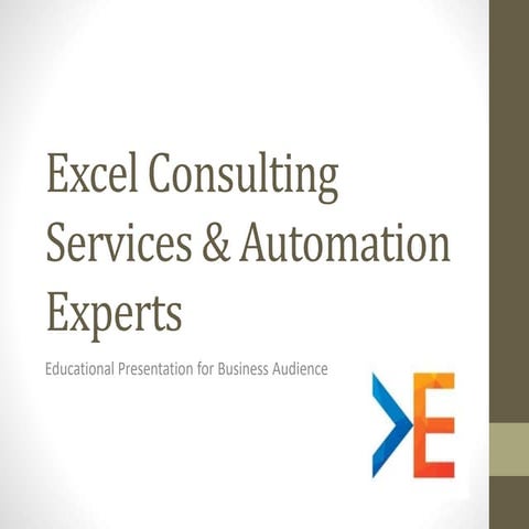 Excel Consulting Services & Automation Experts | Business Solutions | PDF