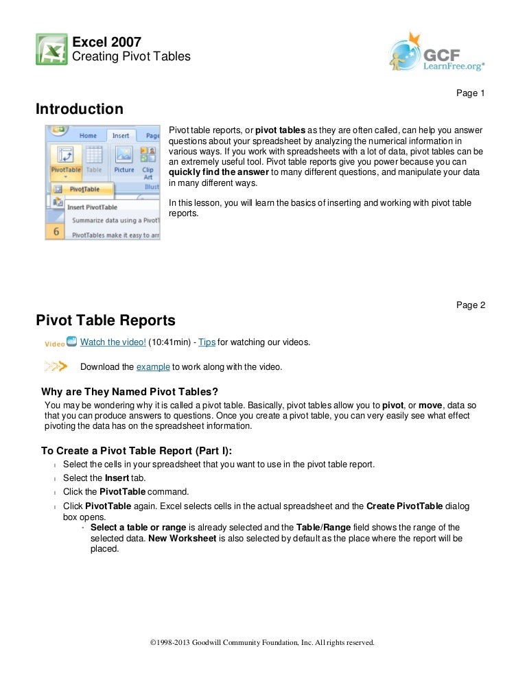 how to use pivot tables in excel 2007 how to use pivot tables in excel 2007