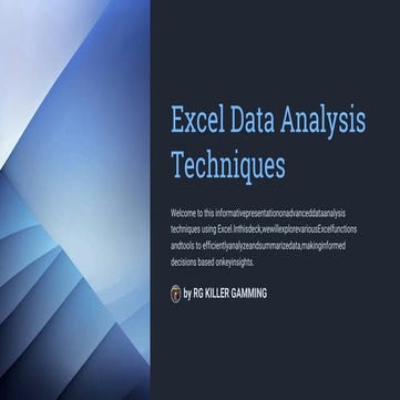 Advanced Excel Data Analysis Techniques for Business Insights | PDF