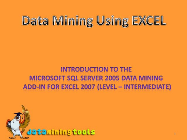 Excel Datamining Addin Advanced