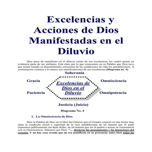 EXCELENCIAS Y ACCIONES DE DIOS MANIFESTADAS EN EL DILUVIO. (PARTE IV) DEL LIB...