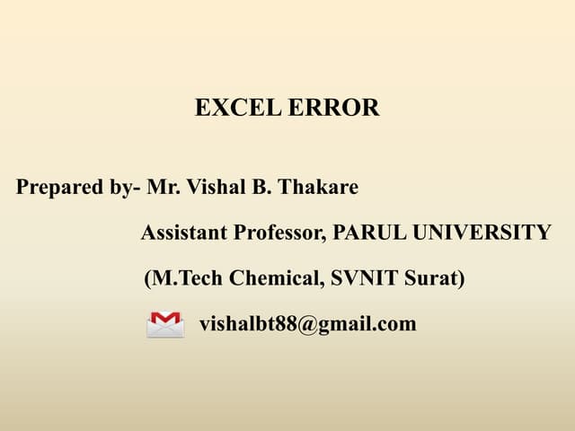 Excel error