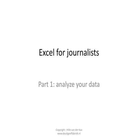 How to: Excel for journalists