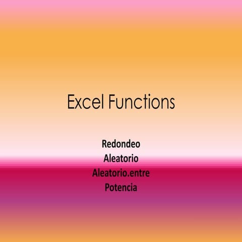 Excel functions | PPT