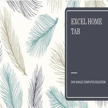 EXCEL HOME TAB