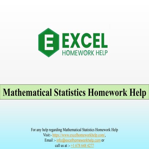 Mathematical Statistics Homework Help