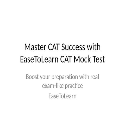 Excel in MBA Preparation with CAT Mock Test