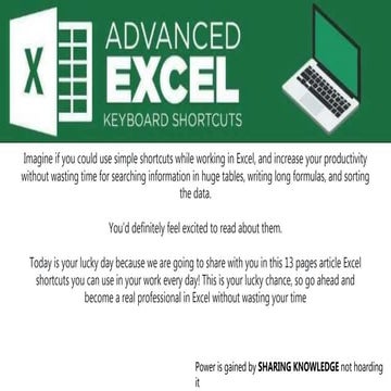 Excel keyboard shortcuts