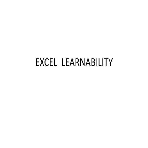 Excel  learnability