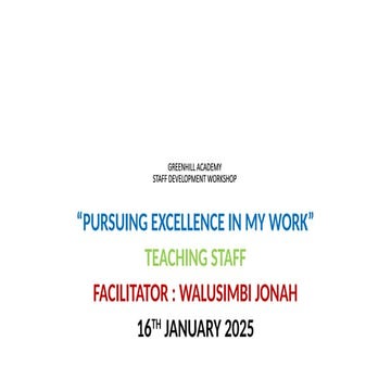 Pursuing Excellence in my workplace. A must read! | PPTX