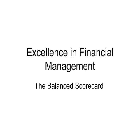 Excellence In Financial Management