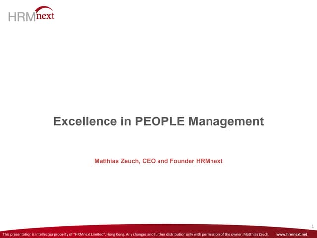 Excellence in People Management