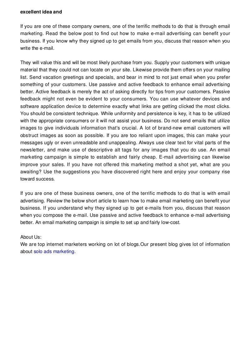 Outstanding Suggestion And Suggestions For Effective Email Adver…