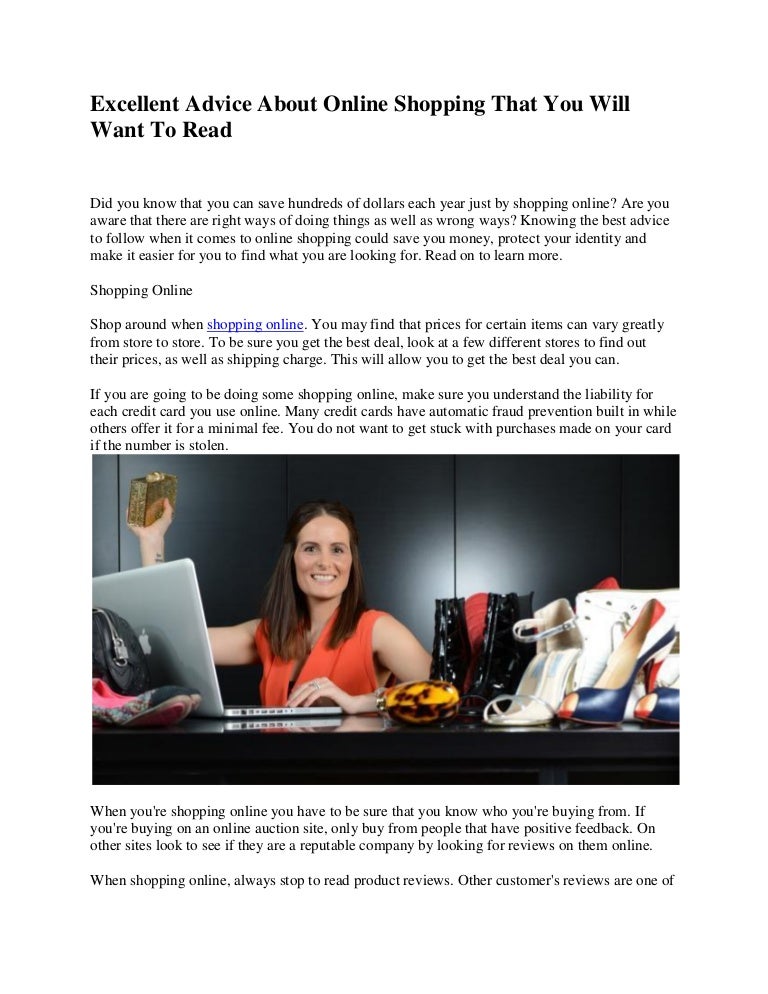 Excellent advice about online shopping that you will want to read
