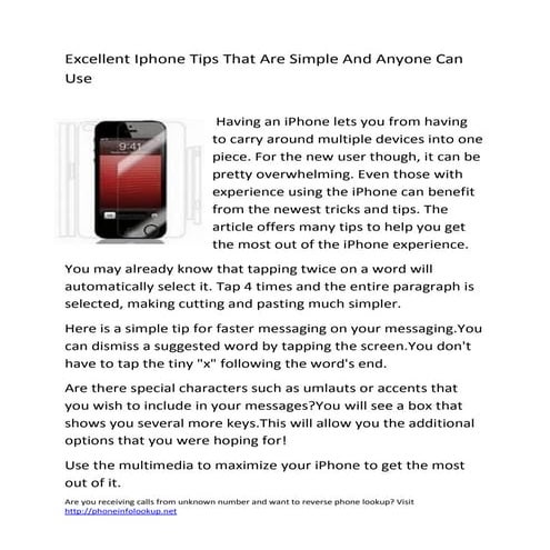 Excellent iphone tips that are simple and anyone can use