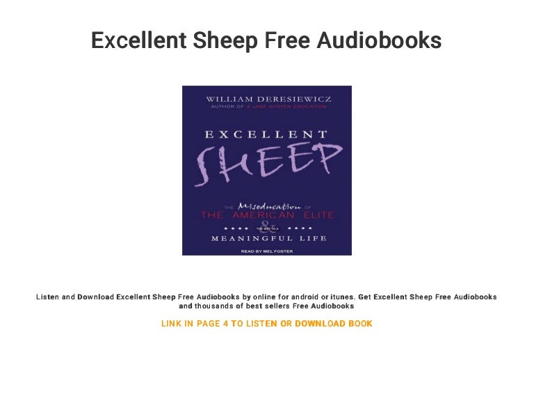Excellent Sheep By William Deresiewicz