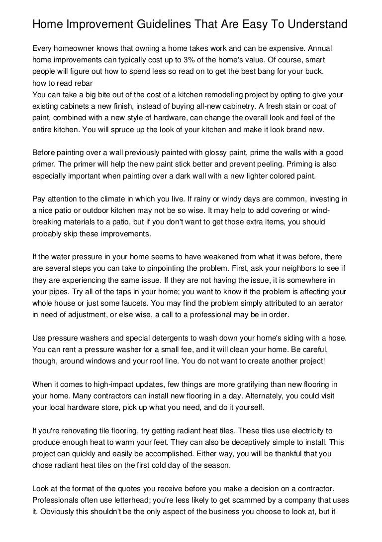 Home Improvement Guidelines That Are Easy To Understand