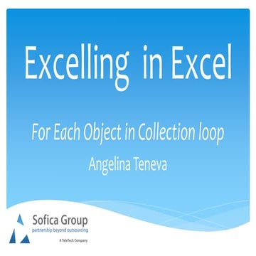 "Excelling in Excel" workshop