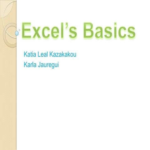 Excel’s basics | PPT