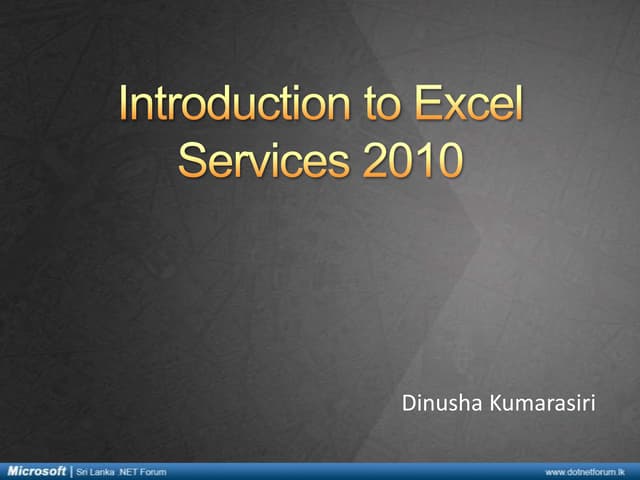 Introduction to Excel services 2010