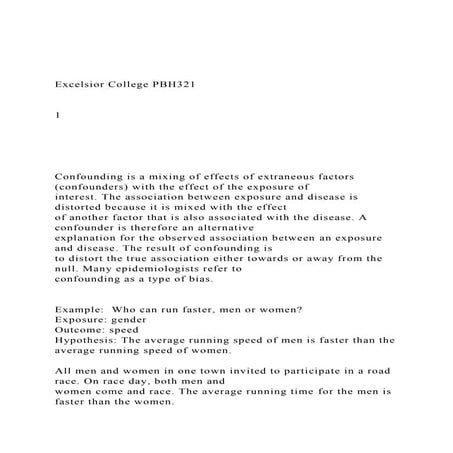 Excelsior College PBH321  1     Confounding .docx