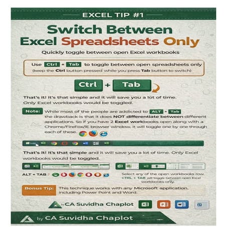 "Top 10 Excel Tips to Boost Your Productivity" PART 1 | PDF