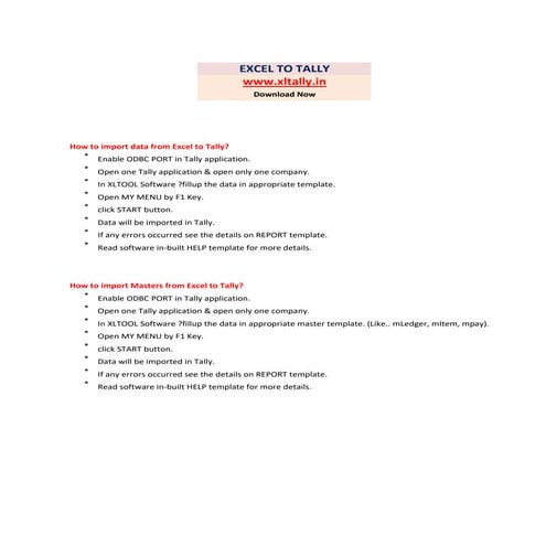 Excel to Tally TDL