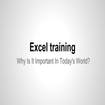 Excel training | PPTX