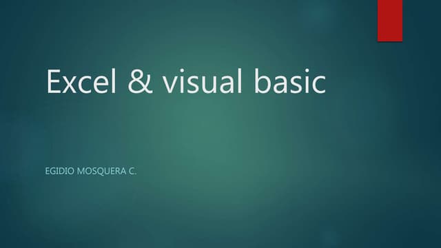 Excel y visual basic