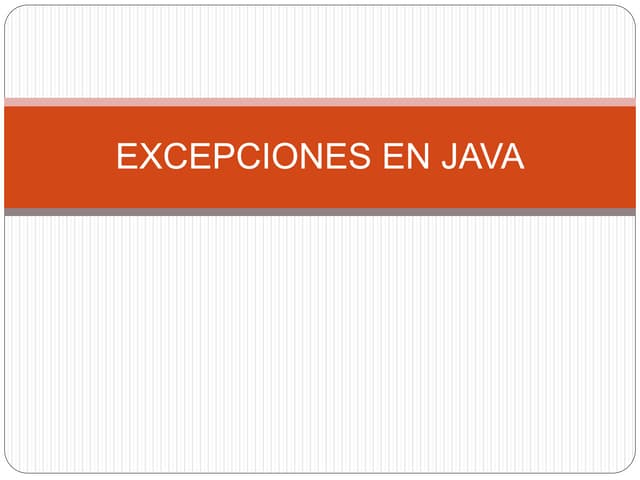 Excepciones en java