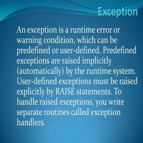 Exception | PPT
