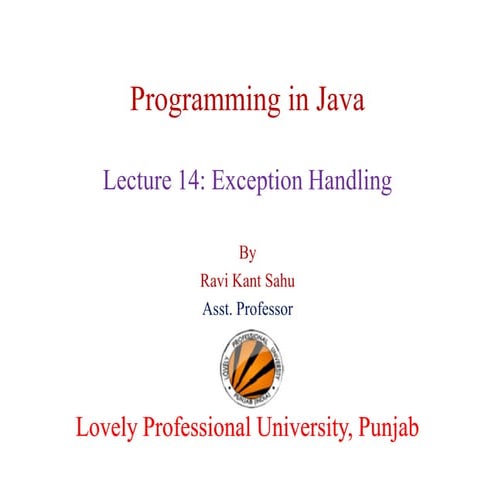 Exception handling | PPT