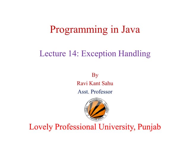 Exception handling