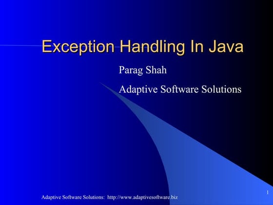 Exception handling in Java | PPTX