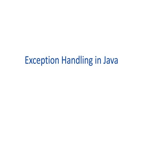 exception-handling-in-java.ppt unit 2 | PPT