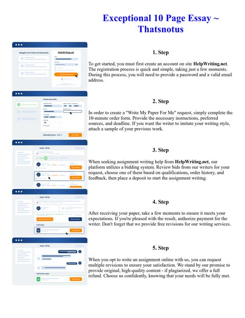 Exceptional 10 Page Essay  Thatsnotus. Online assignment writing service.