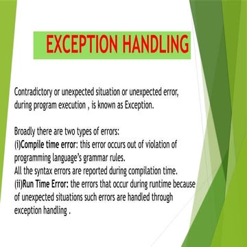 Python Exception Handling | PPTX