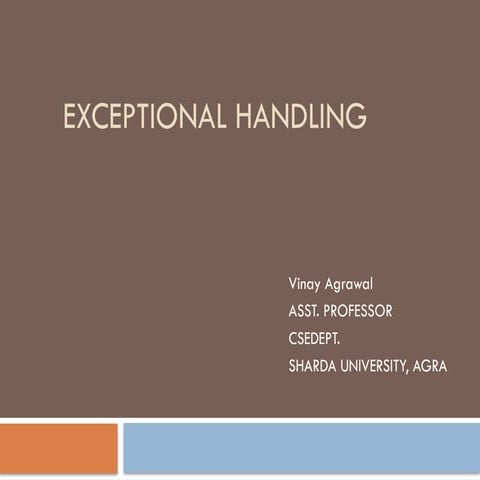 Exceptional Handling in the python .pptx