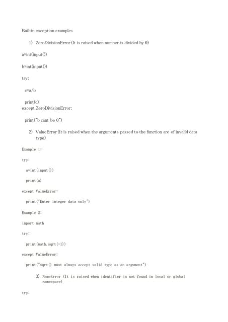Exception Example in Python