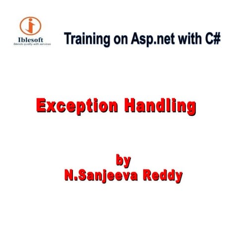 Exception handling | PPT