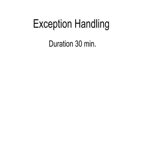 Exception handling | PPT