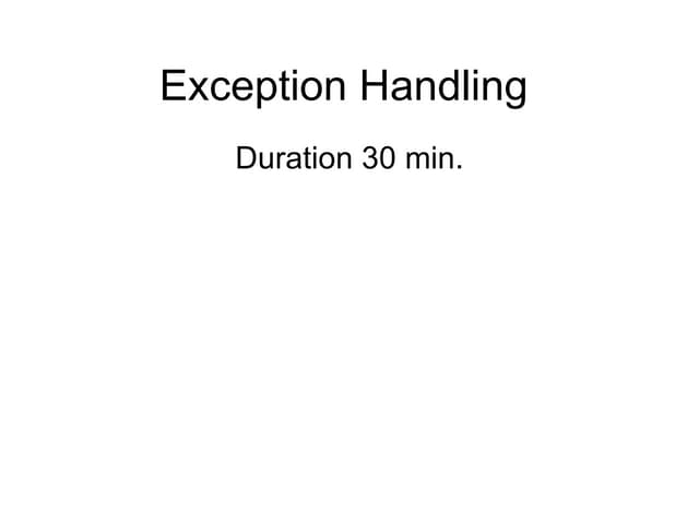 Exception handling | PPT