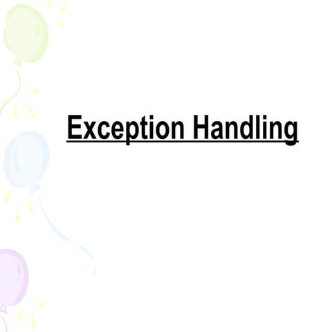 Exception handling | PPT