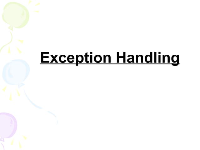 Exception handling